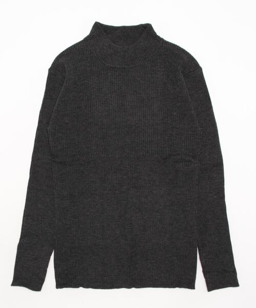 STYLEBLOCK（スタイルブロック）の「ストレッチリブモックネックセーター（ニット/セーター・メンズ・グリーン/ブラック/グレイッシュベージュ/セージグリーン/オフホワイト/チャコール/グレー/ワイン・L/M/LL）」の4枚目の写真