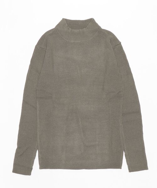 STYLEBLOCK（スタイルブロック）の「ストレッチリブモックネックセーター（ニット/セーター・メンズ・グリーン/ブラック/グレイッシュベージュ/セージグリーン/オフホワイト/チャコール/グレー/ワイン・L/M/LL）」の7枚目の写真