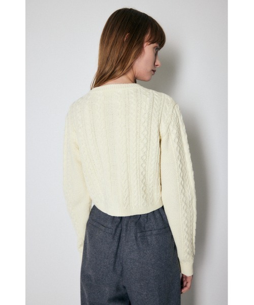 MOUSSY（マウジー）の「CABLE COMPACT カーディガン（カーディガン/ボレロ・レディース・ブラック/ライトグリーン/レッド/オフホワイト・FREE）」の9枚目の写真