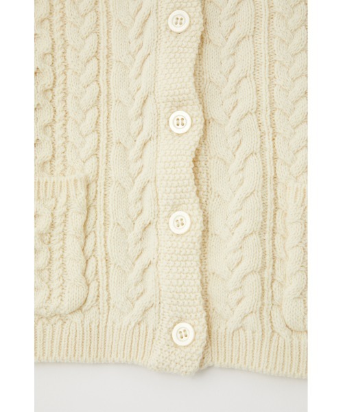 MOUSSY（マウジー）の「CABLE COMPACT カーディガン（カーディガン/ボレロ・レディース・ブラック/ライトグリーン/レッド/オフホワイト・FREE）」の14枚目の写真