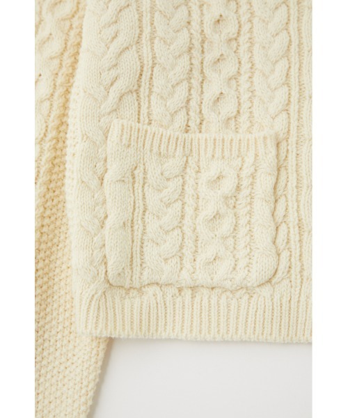 MOUSSY（マウジー）の「CABLE COMPACT カーディガン（カーディガン/ボレロ・レディース・ブラック/ライトグリーン/レッド/オフホワイト・FREE）」の13枚目の写真