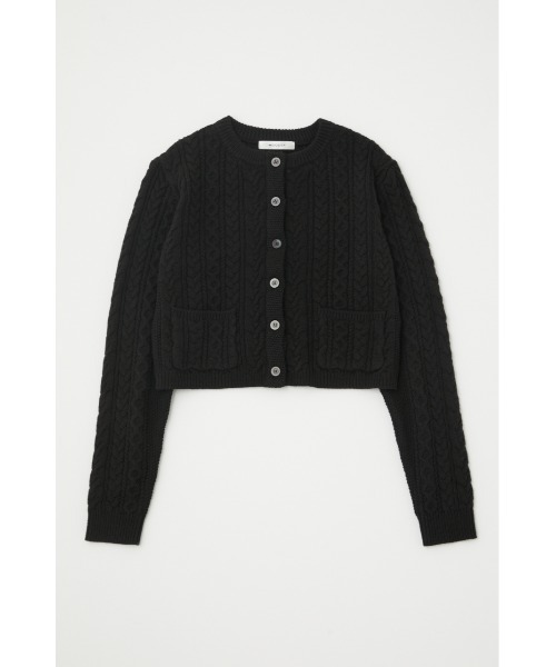 MOUSSY（マウジー）の「CABLE COMPACT カーディガン（カーディガン/ボレロ・レディース・ブラック/ライトグリーン/レッド/オフホワイト・FREE）」の10枚目の写真