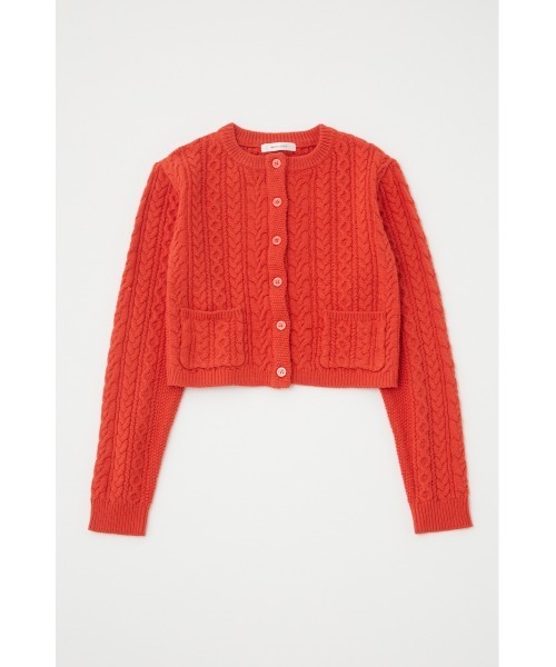 MOUSSY（マウジー）の「CABLE COMPACT カーディガン（カーディガン/ボレロ・レディース・ブラック/ライトグリーン/レッド/オフホワイト・FREE）」の8枚目の写真