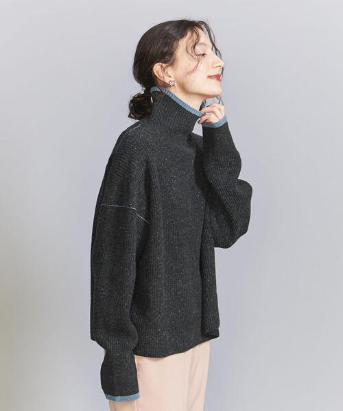 BEAUTY&YOUTH UNITED ARROWS(ビューティーアンドユースユナイテッドアローズ)の「カラーネップ ライン タートルネック ウール ニット(ニット/セーター・レディース・オフホワイト/ダークグレー/ブラウン・FREE)」の14枚目の写真