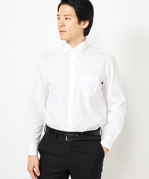 CROWDED CLOSET(クラウデッドクローゼット)の「【EASY CARE(イージーケア)】レギュラースナップダウン ツイルシャツ(ビジネスシャツ・メンズ・ホワイト/サックスブルー/ブラック・02/03/01/05/04)」の2枚目の写真