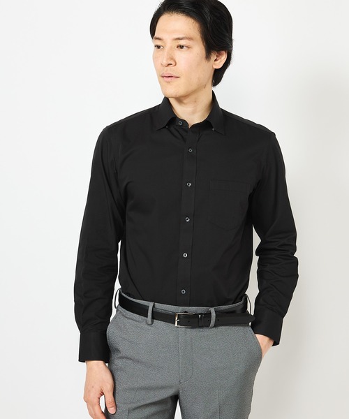 CROWDED CLOSET(クラウデッドクローゼット)の「【EASY CARE(イージーケア)】レギュラースナップダウン ツイルシャツ(ビジネスシャツ・メンズ・ホワイト/サックスブルー/ブラック・02/03/01/05/04)」の3枚目の写真