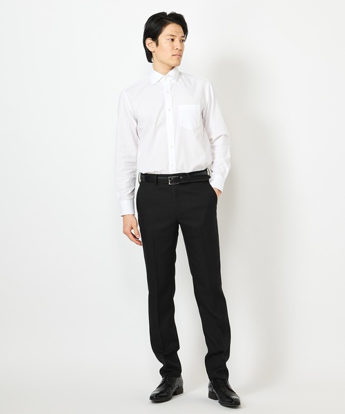 CROWDED CLOSET(クラウデッドクローゼット)の「【EASY CARE(イージーケア)】レギュラースナップダウン ツイルシャツ(ビジネスシャツ・メンズ・ホワイト/サックスブルー/ブラック・02/03/01/05/04)」の14枚目の写真