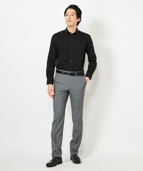 CROWDED CLOSET(クラウデッドクローゼット)の「【EASY CARE(イージーケア)】レギュラースナップダウン ツイルシャツ(ビジネスシャツ・メンズ・ホワイト/サックスブルー/ブラック・02/03/01/05/04)」の18枚目の写真