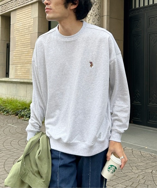 U.S. POLO ASSN.(ユーエスポロアッスン)の「1ポイント刺繍裏毛クルーネックスウェット(スウェット・メンズ・グレー/ブラック/ベージュ・MEDIUM/LARGE)」の9枚目の写真