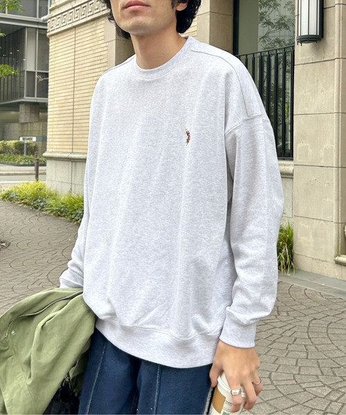 U.S. POLO ASSN.(ユーエスポロアッスン)の「1ポイント刺繍裏毛クルーネックスウェット(スウェット・メンズ・グレー/ブラック/ベージュ・MEDIUM/LARGE)」の12枚目の写真