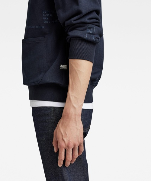 G-STAR（ジースター）の「IRREGULAR GRAPHICS POCKET LOOSE HOODIE/オーバーサイズパーカー/グラフィック（パーカー・メンズ・ダークブルー/グレー系その他・X-LARGE/LARGE/SMALL/MEDIUM/X-SMALL）」の10枚目の写真