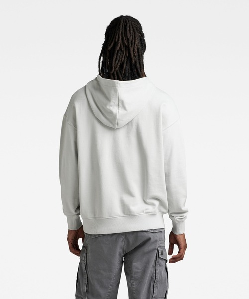 G-STAR（ジースター）の「IRREGULAR GRAPHICS POCKET LOOSE HOODIE/オーバーサイズパーカー/グラフィック（パーカー・メンズ・ダークブルー/グレー系その他・X-LARGE/LARGE/SMALL/MEDIUM/X-SMALL）」の4枚目の写真