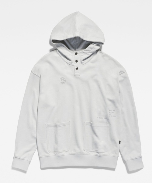 G-STAR（ジースター）の「IRREGULAR GRAPHICS POCKET LOOSE HOODIE/オーバーサイズパーカー/グラフィック（パーカー・メンズ・ダークブルー/グレー系その他・X-LARGE/LARGE/SMALL/MEDIUM/X-SMALL）」の6枚目の写真