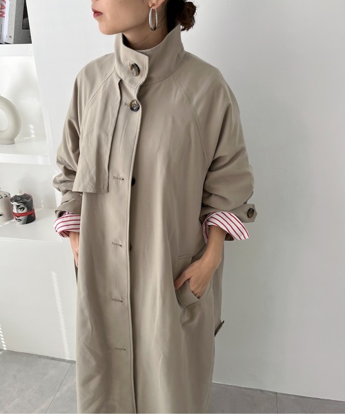 feepur(フェピュール)の「スタンドカラートレンチコート(トレンチコート・レディース・アイボリー/オリーブ/ネイビー・SMALL/MEDIUM)」の9枚目の写真