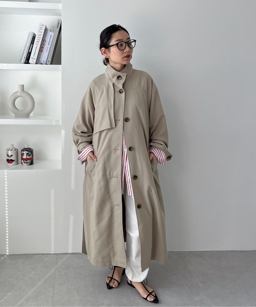 feepur(フェピュール)の「スタンドカラートレンチコート(トレンチコート・レディース・アイボリー/オリーブ/ネイビー・SMALL/MEDIUM)」の11枚目の写真