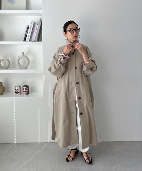 feepur(フェピュール)の「スタンドカラートレンチコート(トレンチコート・レディース・アイボリー/オリーブ/ネイビー・SMALL/MEDIUM)」の18枚目の写真