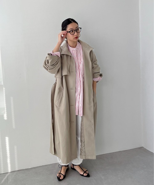 feepur(フェピュール)の「スタンドカラートレンチコート(トレンチコート・レディース・アイボリー/オリーブ/ネイビー・SMALL/MEDIUM)」の19枚目の写真