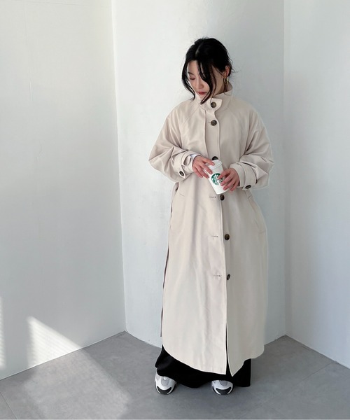 feepur(フェピュール)の「スタンドカラートレンチコート(トレンチコート・レディース・アイボリー/オリーブ/ネイビー・SMALL/MEDIUM)」の14枚目の写真