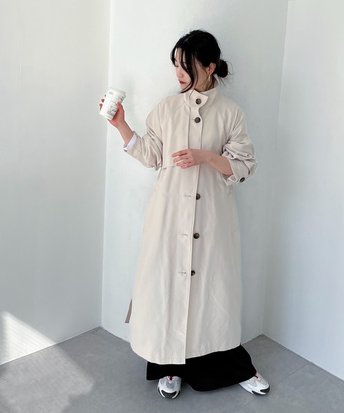 feepur(フェピュール)の「スタンドカラートレンチコート(トレンチコート・レディース・アイボリー/オリーブ/ネイビー・SMALL/MEDIUM)」の13枚目の写真