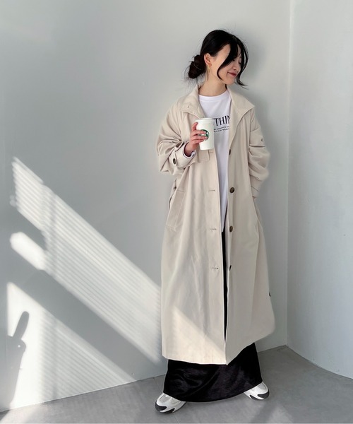 feepur(フェピュール)の「スタンドカラートレンチコート(トレンチコート・レディース・アイボリー/オリーブ/ネイビー・SMALL/MEDIUM)」の12枚目の写真