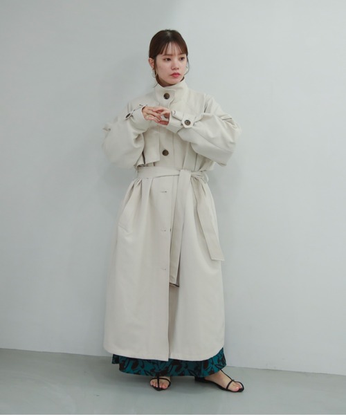 feepur(フェピュール)の「スタンドカラートレンチコート(トレンチコート・レディース・アイボリー/オリーブ/ネイビー・SMALL/MEDIUM)」の21枚目の写真