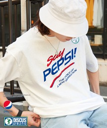 【DISCUS ATHLETIC×PEPSI】コラボ ナンバリングロゴ/バックプリント オーバーサイズ 半袖クルーネックTシャツ