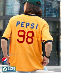 【DISCUS ATHLETIC×PEPSI】コラボ ナンバリングロゴ/バックプリント オーバーサイズ 半袖クルーネックTシャツ