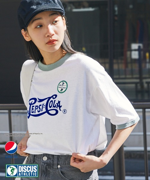 PEPSI(ペプシ)の「【DISCUS ATHLETIC×PEPSI】コラボ ナンバリングロゴ/バックプリント オーバーサイズ 半袖クルーネックTシャツ(Tシャツ/カットソー・メンズ・ホワイト系1/サックスブルー/イエロー/グリーン/ホワイト/ホワイト系/チャコール/ネイビー・M/L/XL)」の11枚目の写真