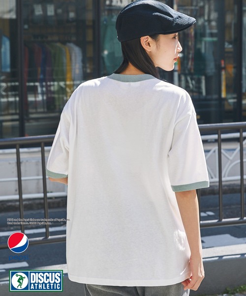 PEPSI(ペプシ)の「【DISCUS ATHLETIC×PEPSI】コラボ ナンバリングロゴ/バックプリント オーバーサイズ 半袖クルーネックTシャツ(Tシャツ/カットソー・メンズ・ホワイト系1/サックスブルー/イエロー/グリーン/ホワイト/ホワイト系/チャコール/ネイビー・M/L/XL)」の13枚目の写真