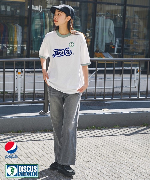 PEPSI(ペプシ)の「【DISCUS ATHLETIC×PEPSI】コラボ ナンバリングロゴ/バックプリント オーバーサイズ 半袖クルーネックTシャツ(Tシャツ/カットソー・メンズ・ホワイト系1/サックスブルー/イエロー/グリーン/ホワイト/ホワイト系/チャコール/ネイビー・M/L/XL)」の14枚目の写真