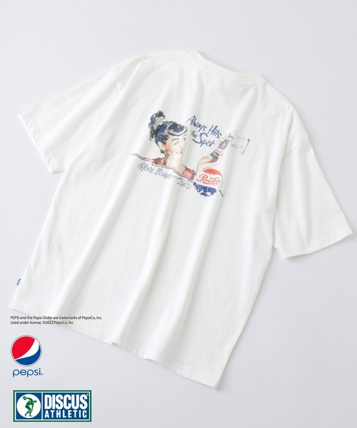 ナゴンスタンス　Tシャツ　バックプリント DISCUS ATHLETIC×PEPSI】コラボ ナンバリングロゴ/バック