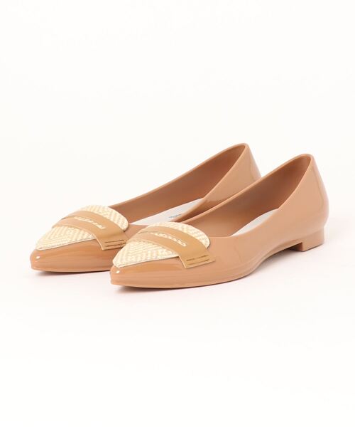 TEMPERATE(テンパレイト)の「TAMARA RAFFIA(TEMPERATE/テンパレイト) ローファー風 ポインテッドトゥレインシューズ(パンプス・レディース・ベージュ/ネイビー/ブラック・37/38/39/40/36/41)」の1枚目の写真