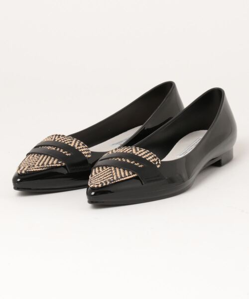 TEMPERATE(テンパレイト)の「TAMARA RAFFIA(TEMPERATE/テンパレイト) ローファー風 ポインテッドトゥレインシューズ(パンプス・レディース・ベージュ/ネイビー/ブラック・37/38/39/40/36/41)」の2枚目の写真