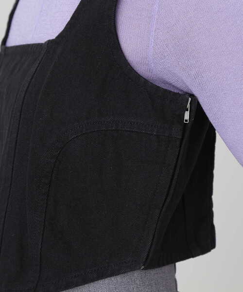 N.(N. Natural Beauty Basic)(エヌエヌナチュラルビューティーベーシック)の「◆デニムスクエアビスチェ(ベスト・レディース・ブラック/インディゴブルー・MEDIUM)」の22枚目の写真