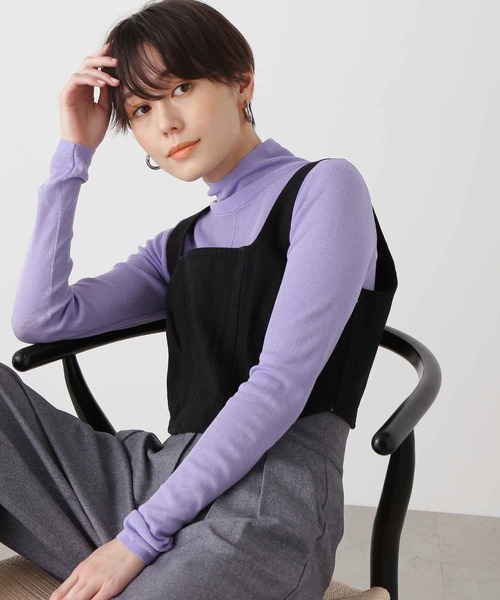 N.(N. Natural Beauty Basic)(エヌエヌナチュラルビューティーベーシック)の「◆デニムスクエアビスチェ(ベスト・レディース・ブラック/インディゴブルー・MEDIUM)」の2枚目の写真