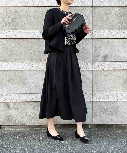 PICCIN(ピッチン)の「タックスカート(スカート・レディース・マスタード/ピンク/ブルー/オリーブ/ブラック/グレイッシュベージュ/レッド・M)」の13枚目の写真