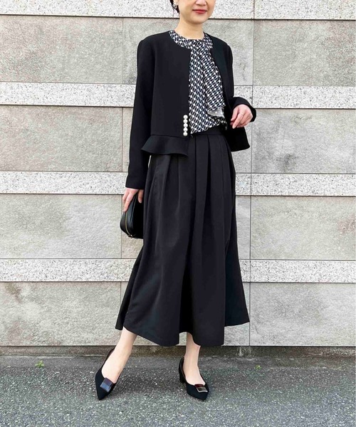 PICCIN(ピッチン)の「タックスカート(スカート・レディース・マスタード/ピンク/ブルー/オリーブ/ブラック/グレイッシュベージュ/レッド・M)」の14枚目の写真