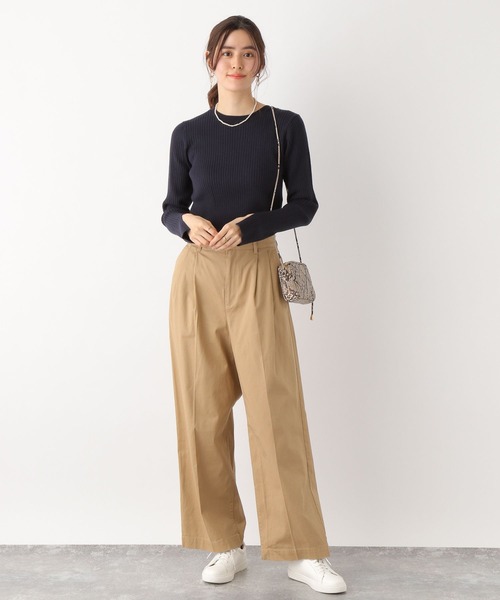 LEPSIM（レプシィム）の「12ゲージ袖スリットリブニット　172931（ニット/セーター・レディース・オフホワイト/ライトグリーン/ネイビー・FREE）」の11枚目の写真