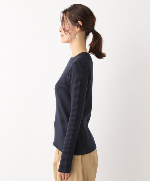 LEPSIM（レプシィム）の「12ゲージ袖スリットリブニット　172931（ニット/セーター・レディース・オフホワイト/ライトグリーン/ネイビー・FREE）」の13枚目の写真