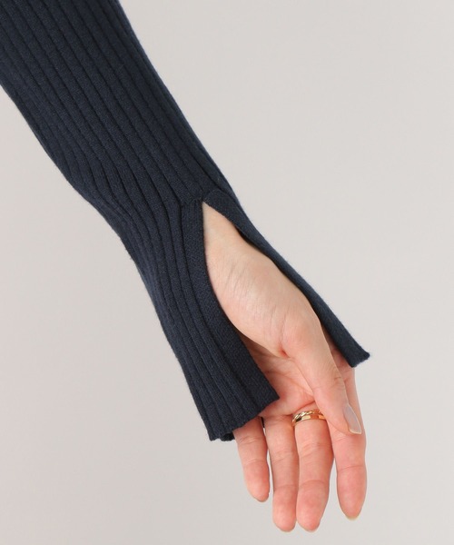 LEPSIM（レプシィム）の「12ゲージ袖スリットリブニット　172931（ニット/セーター・レディース・オフホワイト/ライトグリーン/ネイビー・FREE）」の17枚目の写真