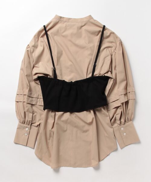 Doux archives（ドゥアルシーヴ）の「ビスチェセットランタンスリーブシャツ（シャツ/ブラウス・レディース・オフホワイト/ブルー/ベージュ・FREE）」の4枚目の写真