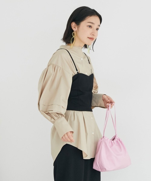 Doux archives（ドゥアルシーヴ）の「ビスチェセットランタンスリーブシャツ（シャツ/ブラウス・レディース・オフホワイト/ブルー/ベージュ・FREE）」の15枚目の写真