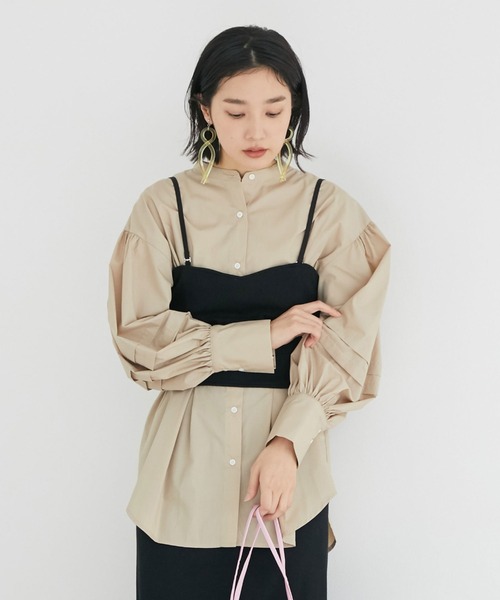 Doux archives（ドゥアルシーヴ）の「ビスチェセットランタンスリーブシャツ（シャツ/ブラウス・レディース・オフホワイト/ブルー/ベージュ・FREE）」の16枚目の写真