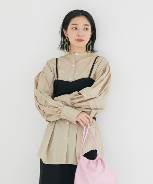 Doux archives（ドゥアルシーヴ）の「ビスチェセットランタンスリーブシャツ（シャツ/ブラウス・レディース・オフホワイト/ブルー/ベージュ・FREE）」の8枚目の写真