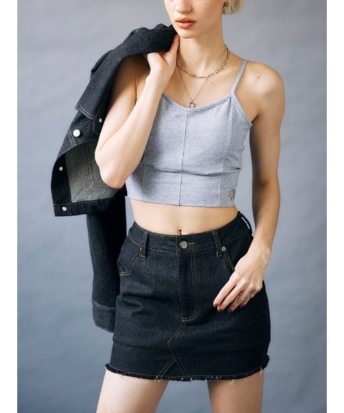 ENVYM（アンビー）の「ＥＮＶＹＭロゴデニムＳＫ（スカート・レディース・ブラック/ブルー・SMALL/MEDIUM）」の2枚目の写真