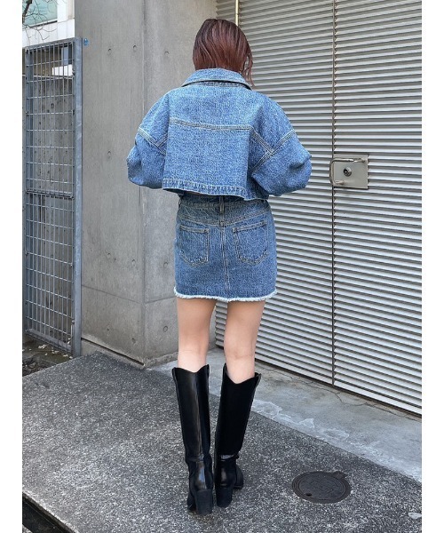 ENVYM（アンビー）の「ＥＮＶＹＭロゴデニムＳＫ（スカート・レディース・ブラック/ブルー・SMALL/MEDIUM）」の20枚目の写真