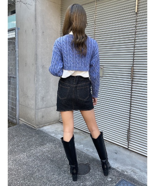 ENVYM（アンビー）の「ＥＮＶＹＭロゴデニムＳＫ（スカート・レディース・ブラック/ブルー・SMALL/MEDIUM）」の9枚目の写真