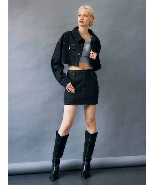 ENVYM（アンビー）の「ＥＮＶＹＭロゴデニムＳＫ（スカート・レディース・ブラック/ブルー・SMALL/MEDIUM）」の19枚目の写真