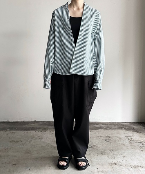 COMMON WARE(コモンウェアー)の「COMMONWARE:PE ツイル ワイド カーゴパンツ(カーゴパンツ・レディース・ブラック/カーキ/アイボリー・XL/L/M)」の12枚目の写真