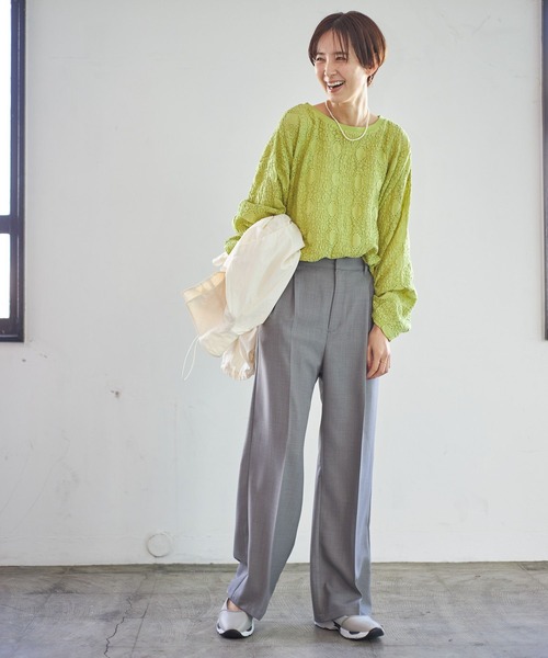 LEPSIM（レプシィム）の「ソウレースプルオーバー　174674（Tシャツ/カットソー・レディース・ライム/オフホワイト/ブラック/ベージュ・FREE）」の11枚目の写真